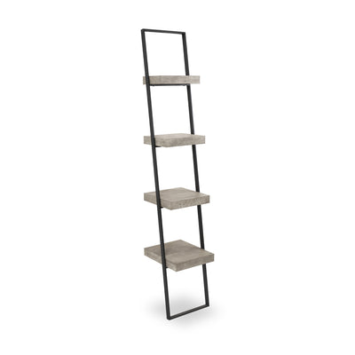 Jersey Concrete Effect Ladder Shelving Unit