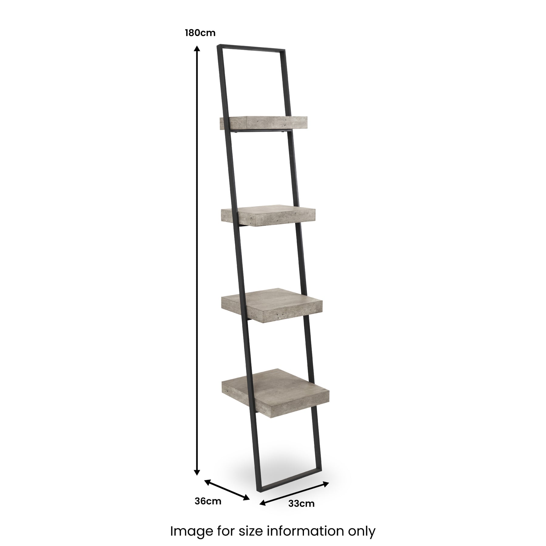 Jersey Concrete Effect 4 Shelf Ladder Unit from Roseland Furniture