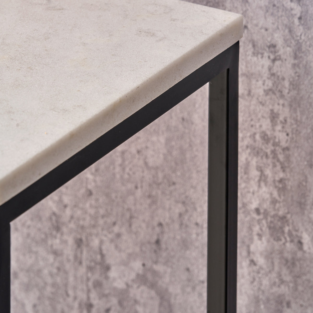 Kalani White Marble Rectangular Console Table from Roseland Furniture