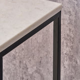 Kalani White Marble Rectangular Console Table from Roseland Furniture