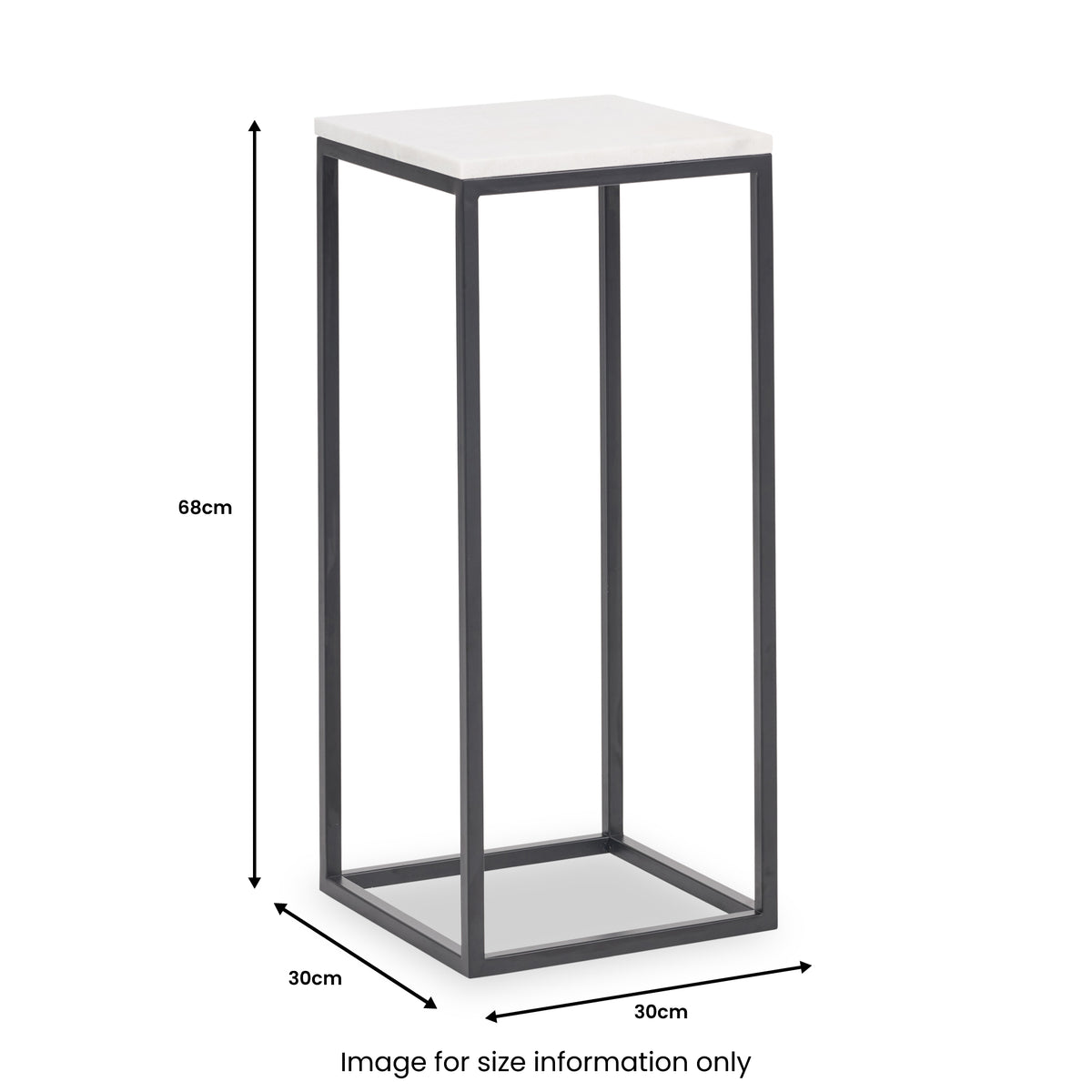 Kalani White Marble Square Side Table from Roseland Furniture