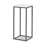 Kalani White Marble Square Side Table from Roseland Furniture