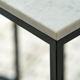Kalani White Marble Square Side Table from Roseland Furniture