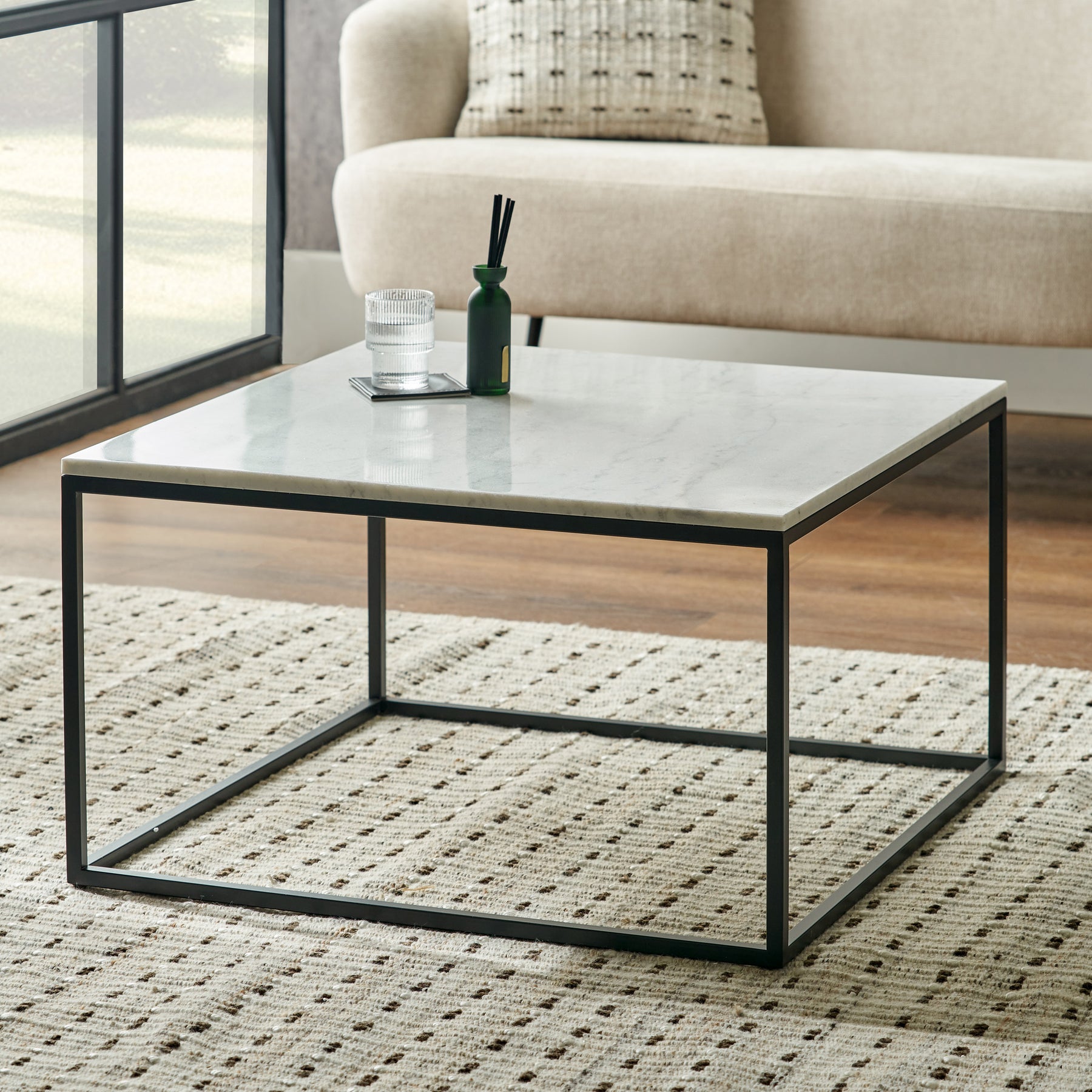 Kalani White Marble Coffee Table from Roseland Furniture