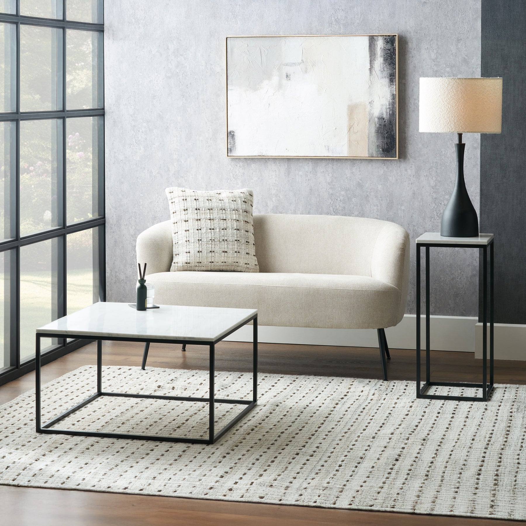 Kalani White Marble Coffee Table from Roseland Furniture