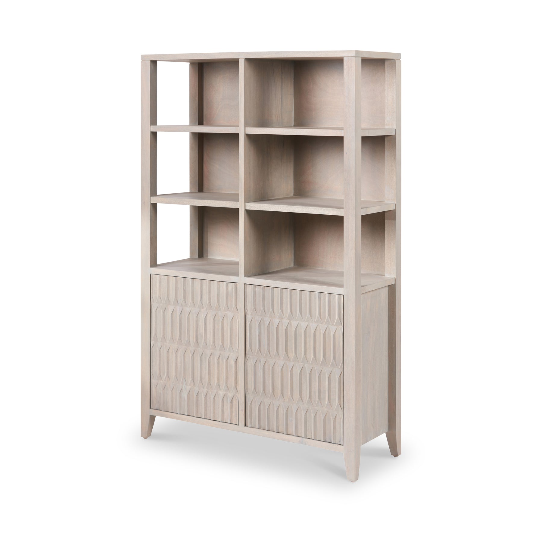 Khao Light Gre 2 Door 6 Niche Shelf Unit from Roseland Furniture