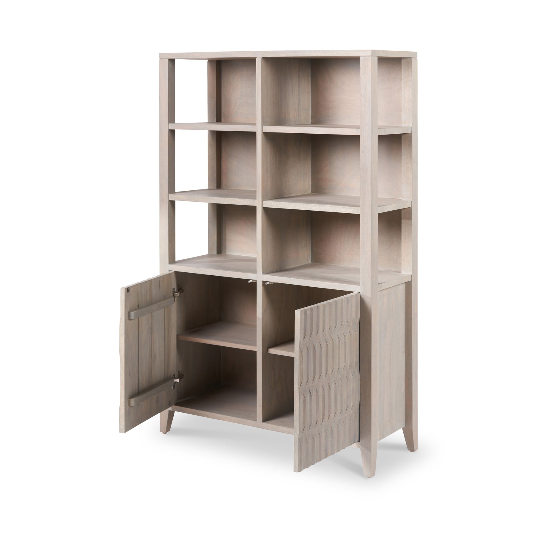 Khao Light Gre 2 Door 6 Niche Shelf Unit from Roseland Furniture