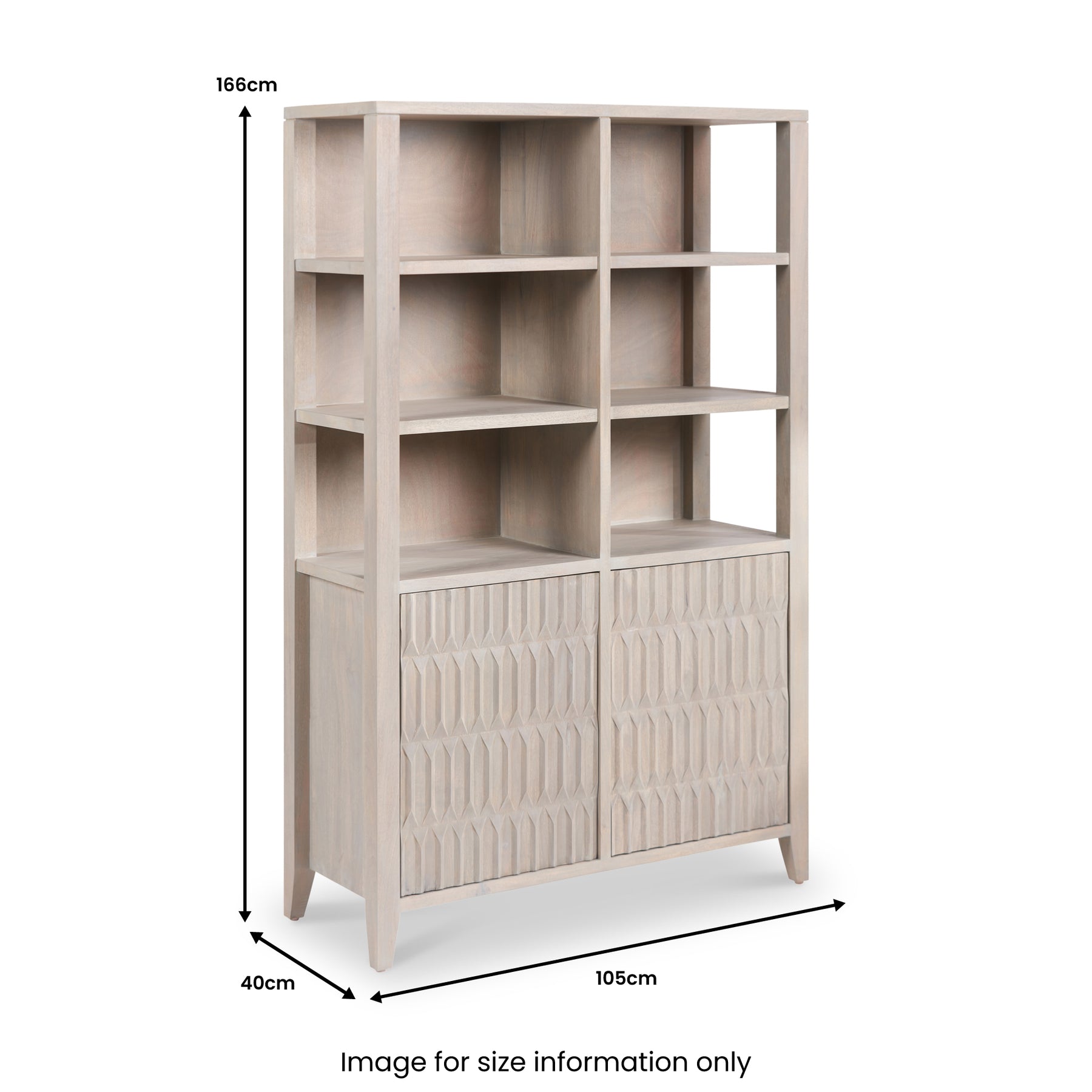 Khao Light Gre 2 Door 6 Niche Shelf Unit from Roseland Furniture
