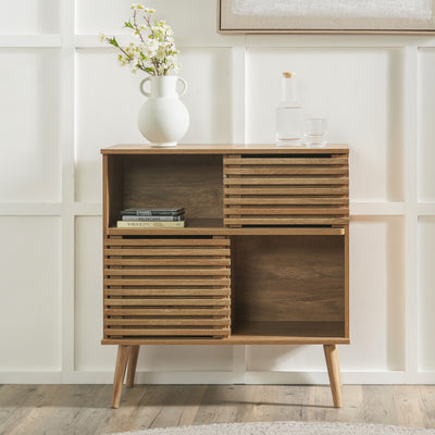 Larvik Slatted Eucalyptus Display Cabinet