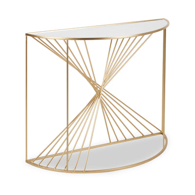 Liberty Gold Metal Half Moon Console Table
