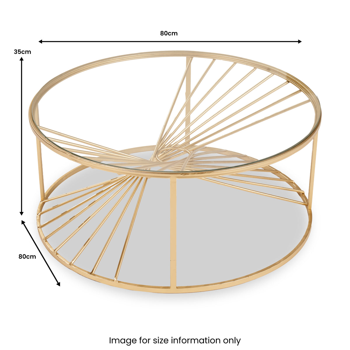 Liberty Gold Metal Coffee Table dimensions