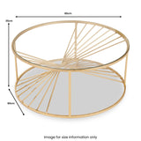 Liberty Gold Metal Coffee Table dimensions