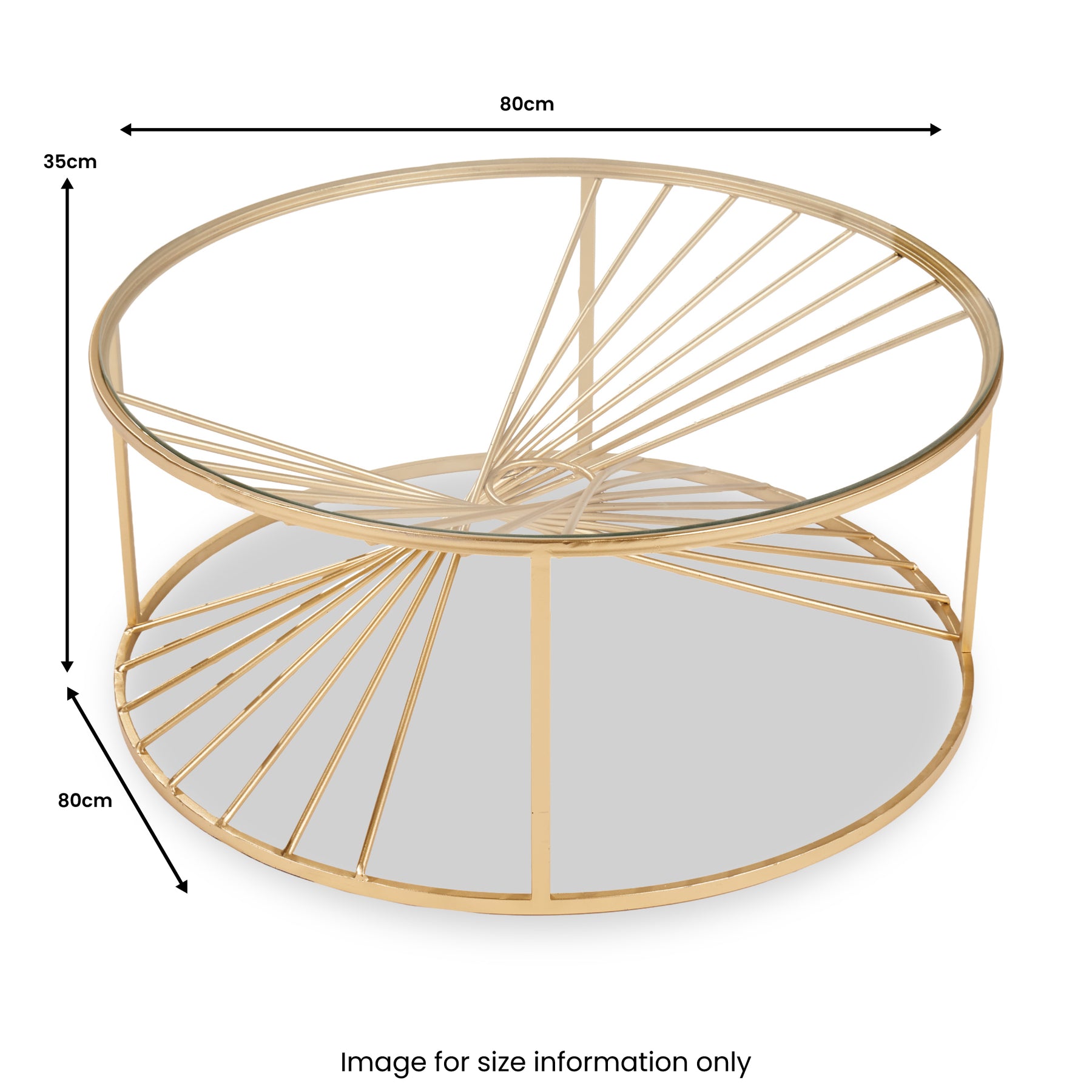 Liberty Gold Metal Coffee Table dimensions
