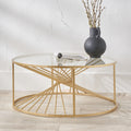 Liberty Glass and Gold Metal Coffee Table from Roseland Furniture