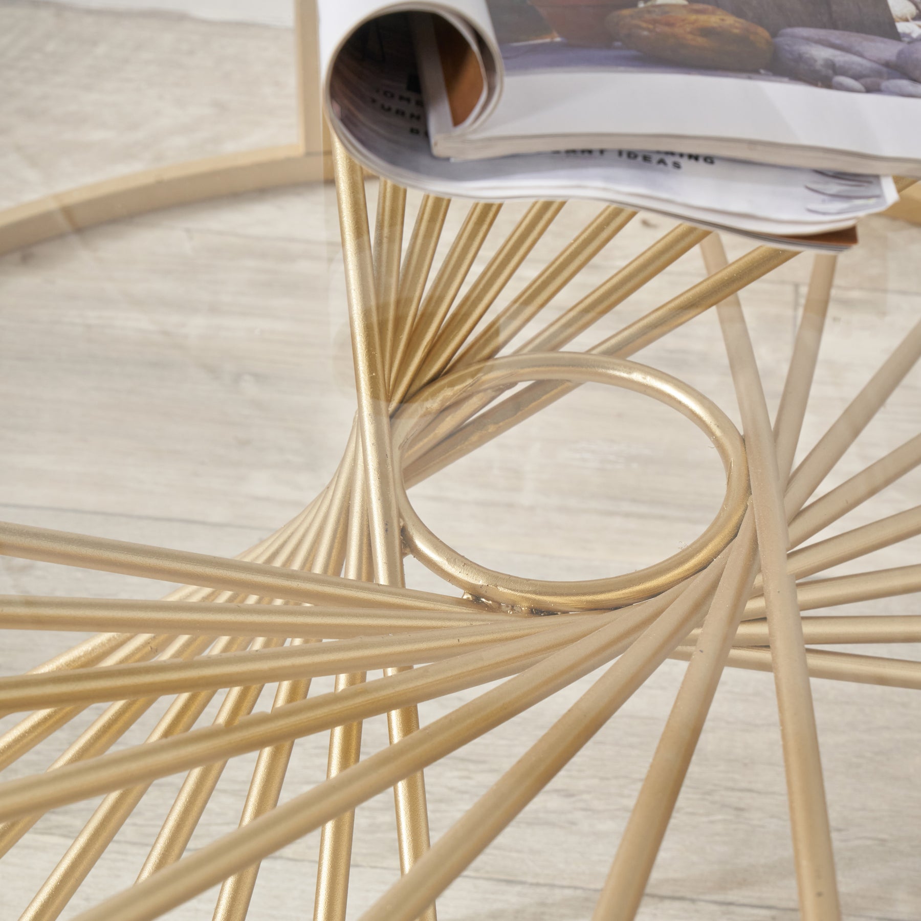 Liberty Glass and Gold Metal Coffee Table from Roseland Furniture