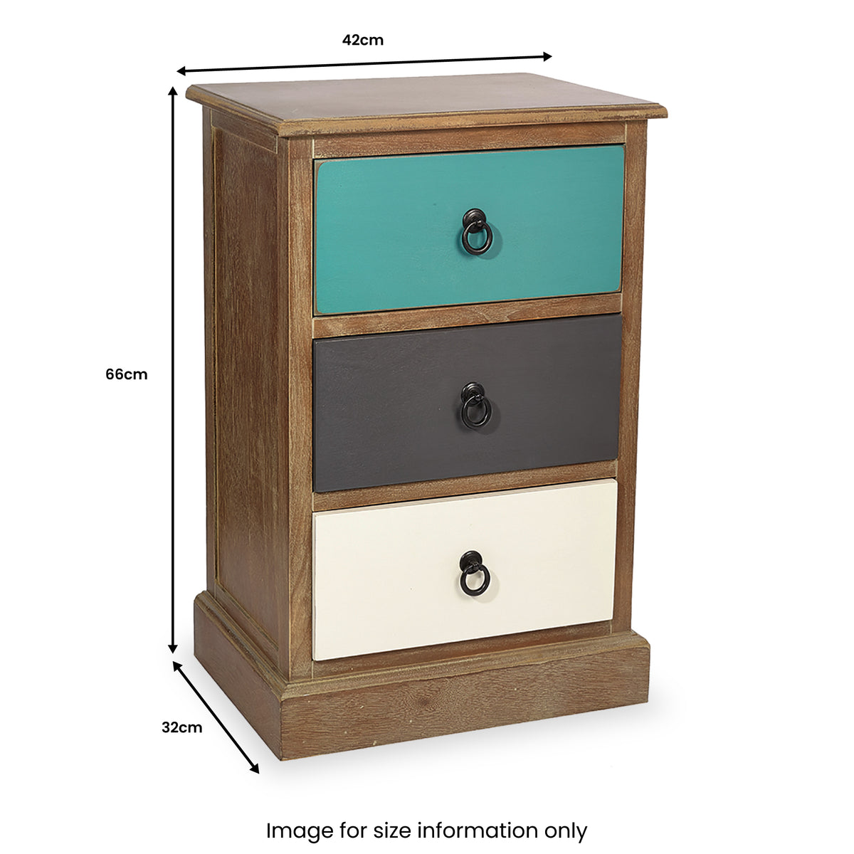 Loft Blue Multicoloured 3 Drawer Unit from Roseland Furniture