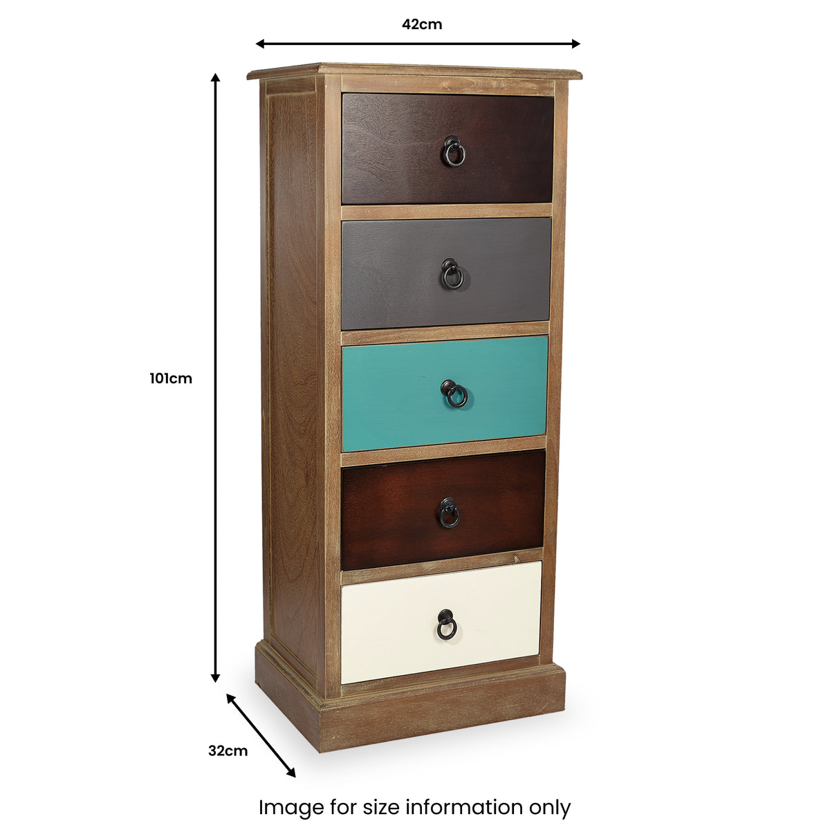 Loft Blue Multicoloured 5 Drawer Unit from Roseland Furniture