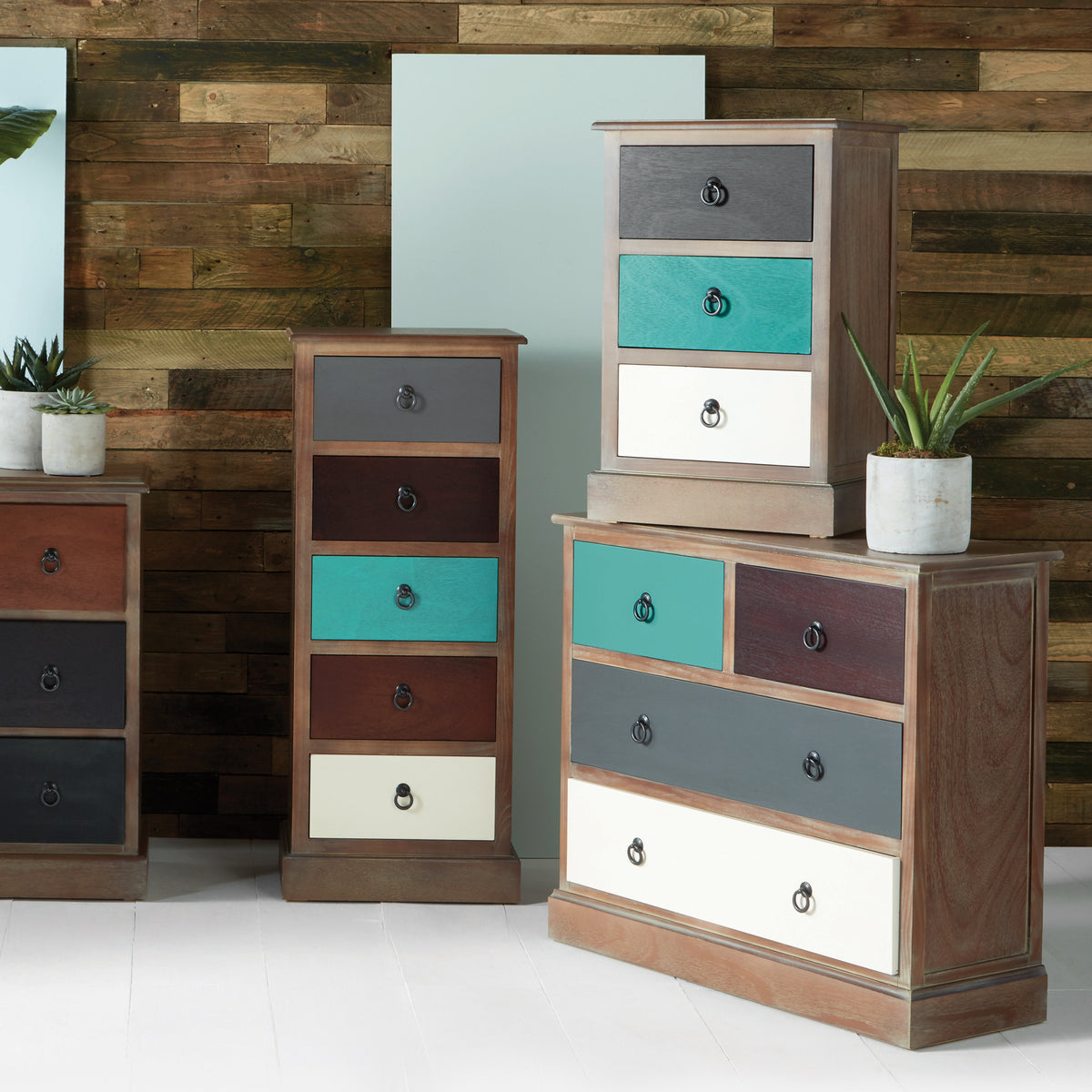 Loft Blue Multicoloured 5 Drawer Unit from Roseland Furniture