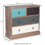 Loft Blue Multicoloured 4 Drawer Unit from Roseland Furniture