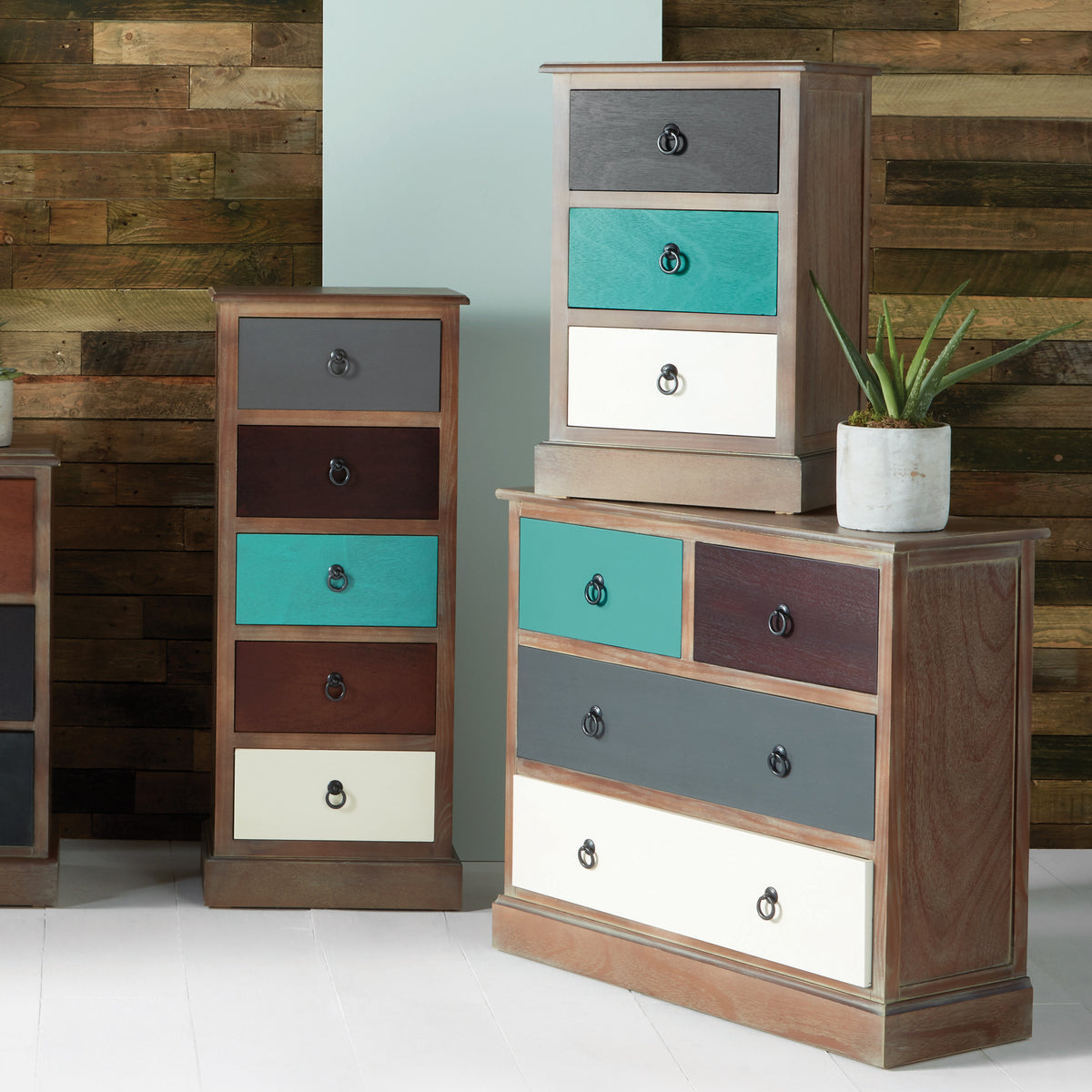 Loft Blue Multicoloured 4 Drawer Unit from Roseland Furniture