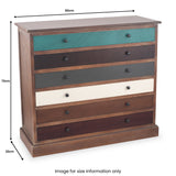 Loft Blue Multicoloured 6 Drawer Unit from Roseland Furniture