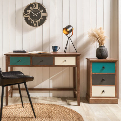 Loft Pine 3 Drawer Desk