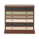 Loft Pine 6 Drawer Chest with sage green drawer from Roseland Furniture