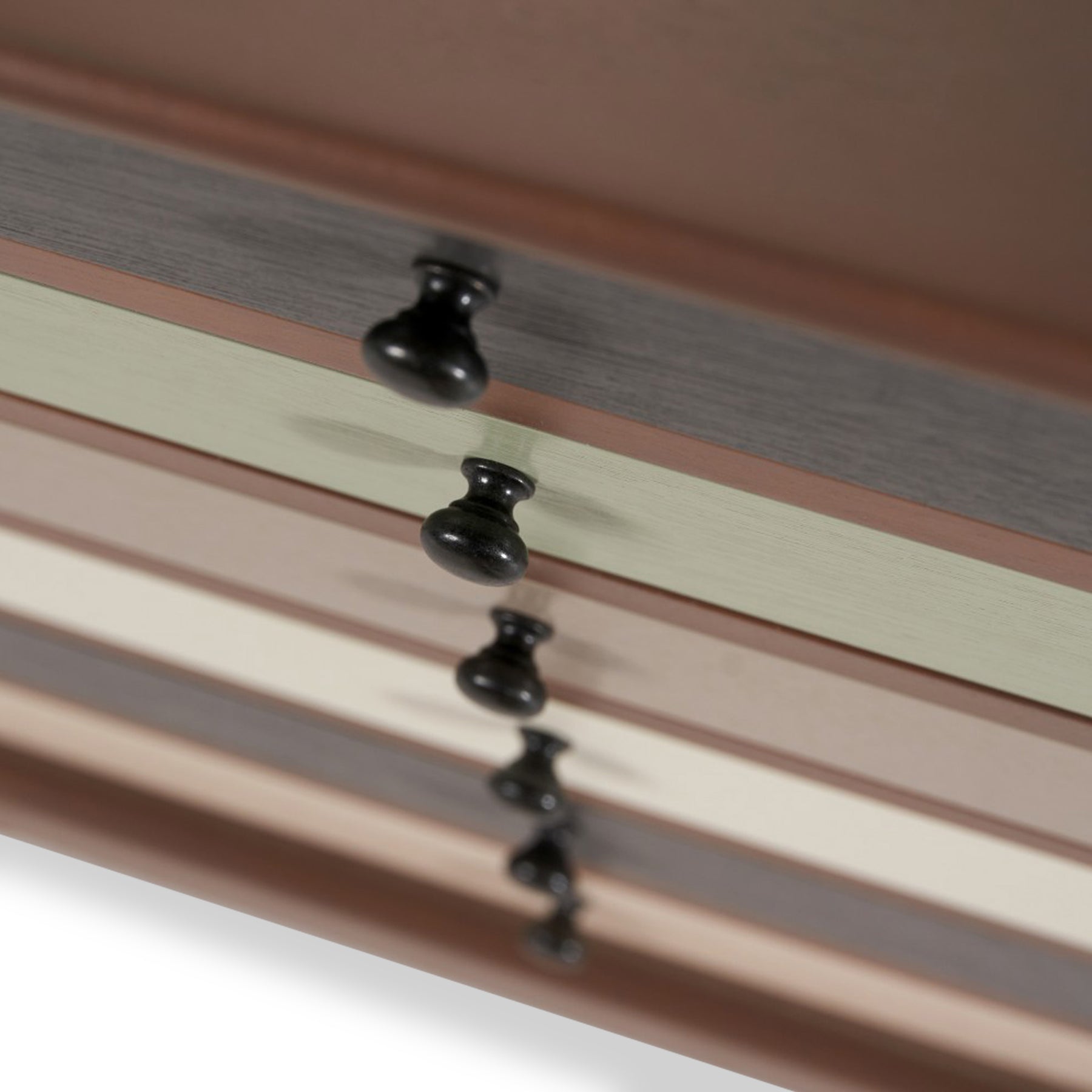 Loft Pine 6 Drawer Chest with sage green drawer from Roseland Furniture