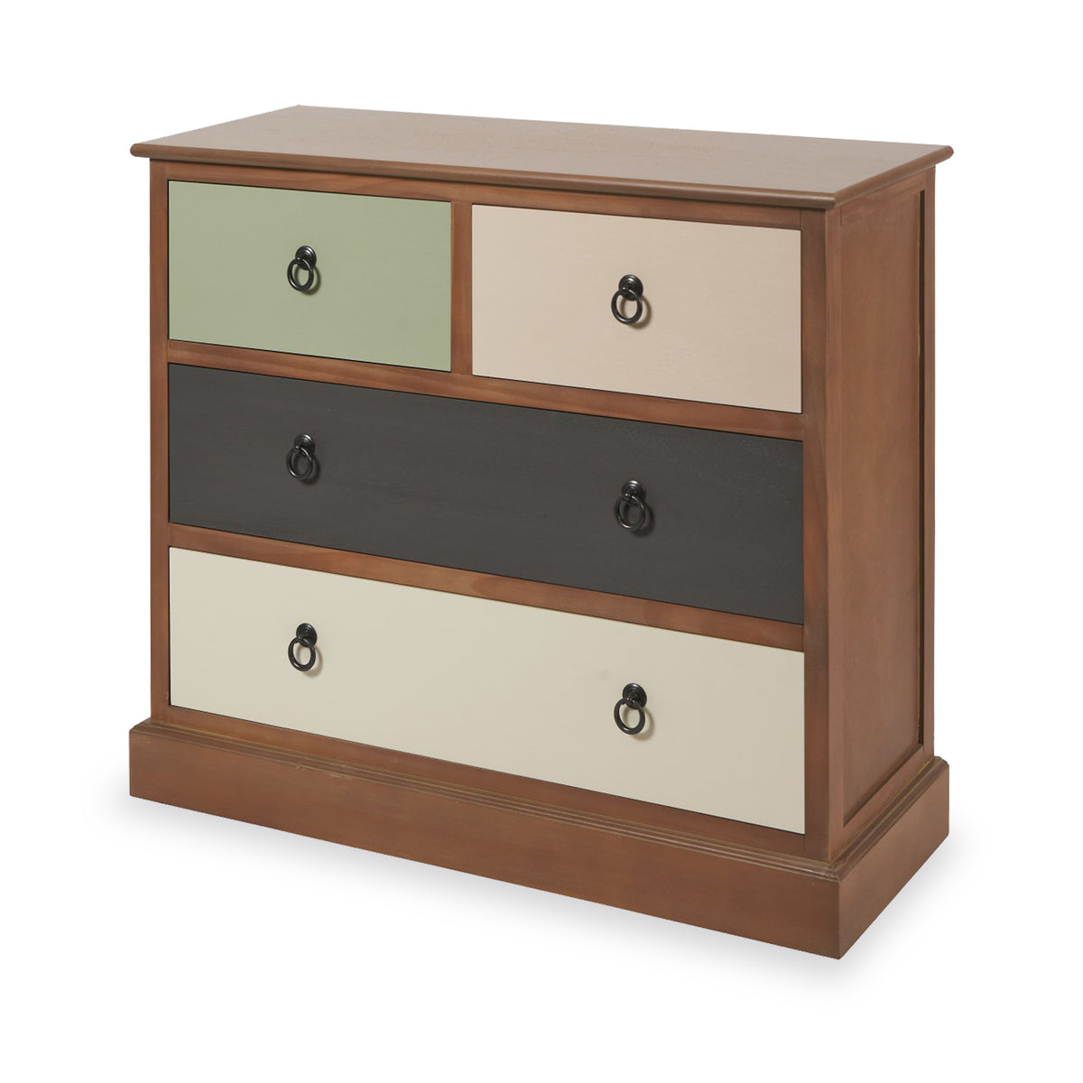 Loft Pine 2 Over 2 Drawer Chest with sage drawer from Roseland Furniture