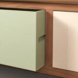 Loft Pine 2 Over 2 Drawer Chest with sage drawer from Roseland Furniture