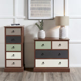 Loft Pine 2 Over 2 Drawer Chest with sage drawer from Roseland Furniture