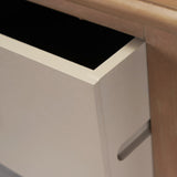 Loft Pine 5 Drawer Tallboy with sage green drawer from Roseland Furniture
