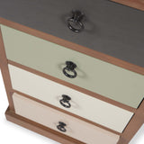 Loft Pine 5 Drawer Tallboy with sage green drawer from Roseland Furniture