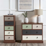 Loft Pine 5 Drawer Tallboy with sage green drawer from Roseland Furniture