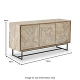 Marca Sand Wash 3 Door Sideboard from Roseland Furniture
