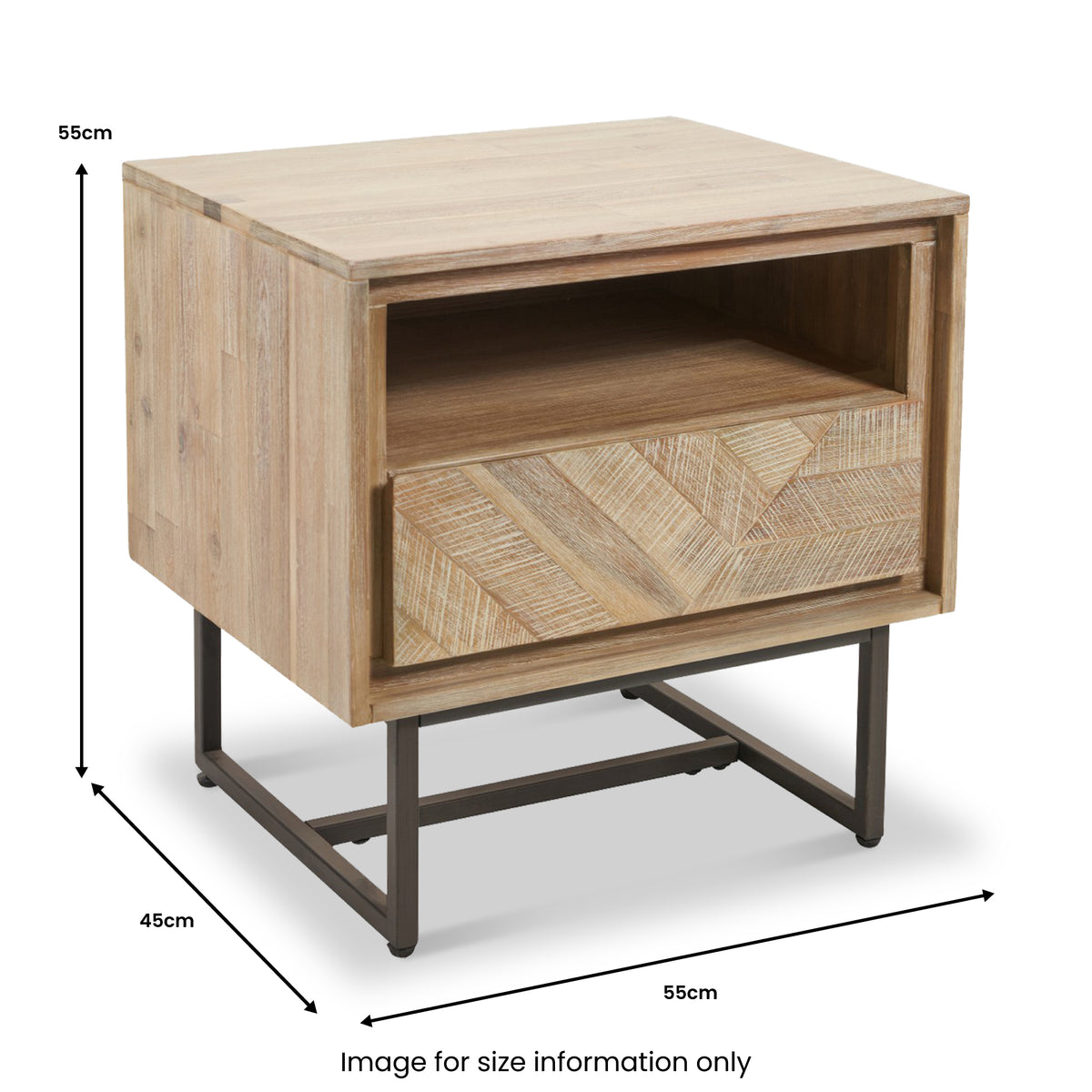 Marca Sand Wash 1 Drawer 1 Shelf Unit from Roseland Furniture