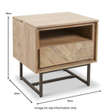 Marca Sand Wash 1 Drawer 1 Shelf Unit from Roseland Furniture