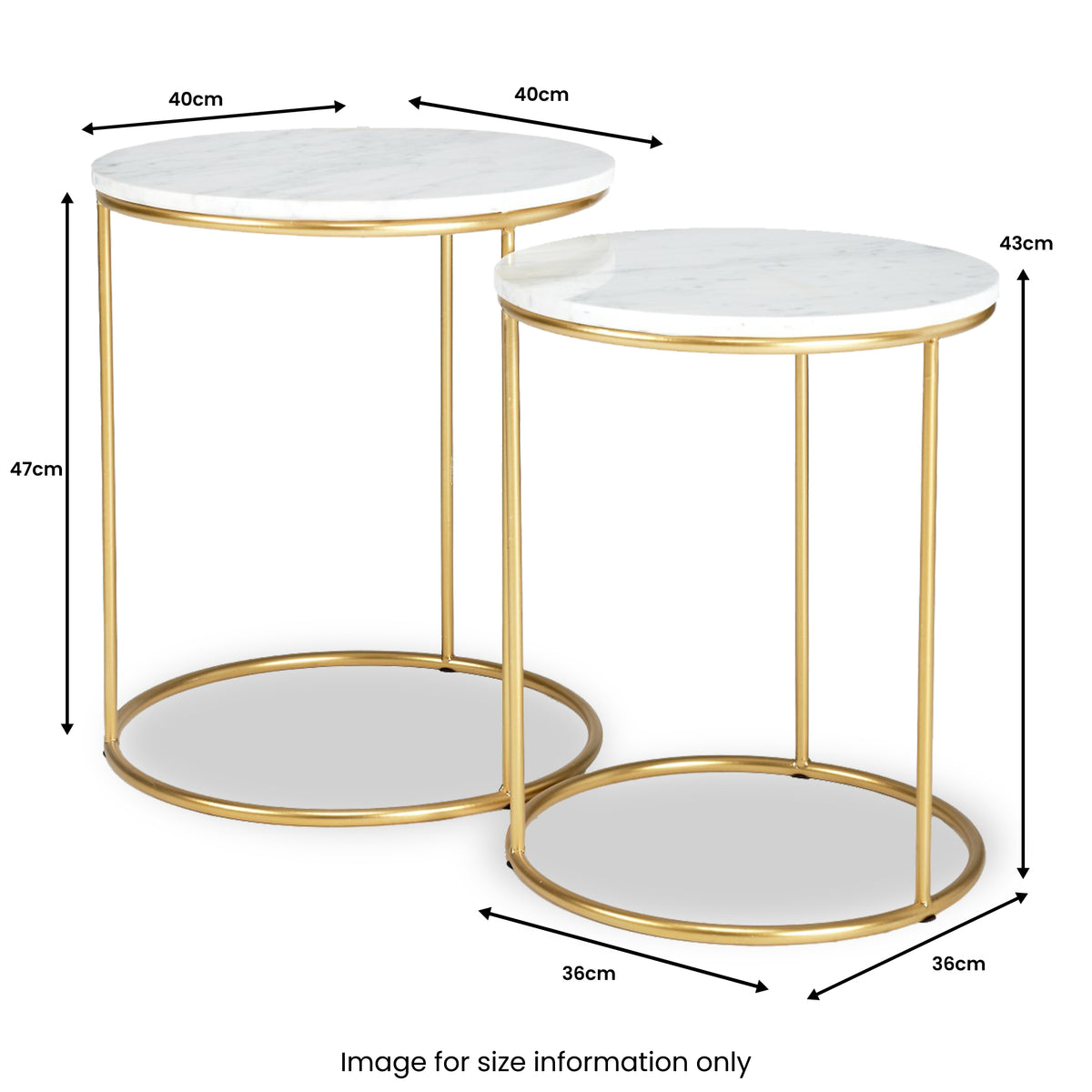 Milly So2 White Marble and Gold Metal Side Tables from Roseland Furniture