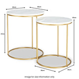 Milly So2 White Marble and Gold Metal Side Tables from Roseland Furniture