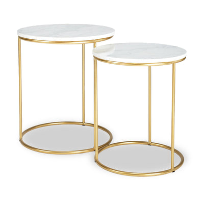 Milly Marble Top Round Side Tables