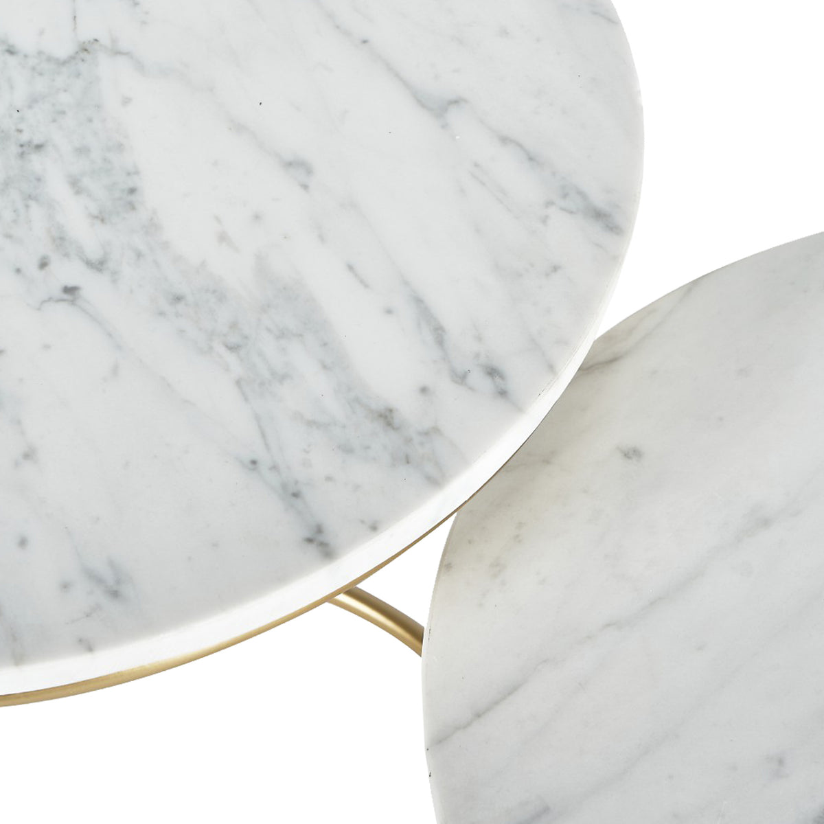 Milly So2 White Marble and Gold Metal Side Tables from Roseland Furniture