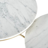 Milly So2 White Marble and Gold Metal Side Tables from Roseland Furniture