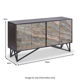 Verde Black 4 Door Sideboard from Roseland Furniture