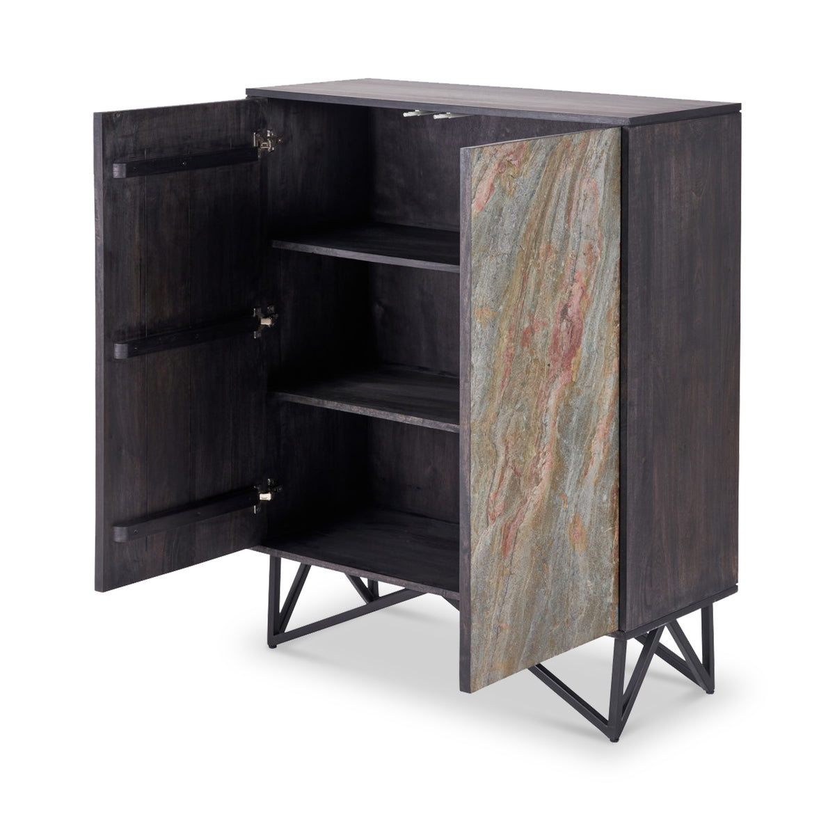 Verde Black 2 Door Bar Cabinet from Roseland Furniture