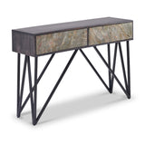 Verde Black 2 Drawer Console Table from Roseland Furniture