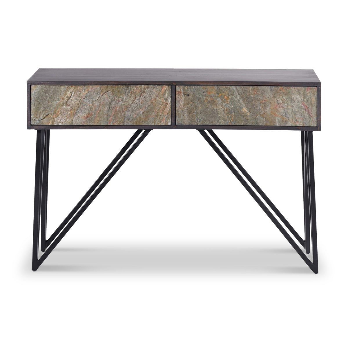 Verde Black 2 Drawer Console Table from Roseland Furniture