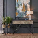 Verde Black 2 Drawer Console Table from Roseland Furniture