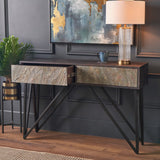 Verde Black 2 Drawer Console Table from Roseland Furniture