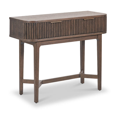 Raie Fluted Oak and Pine Console Table Table