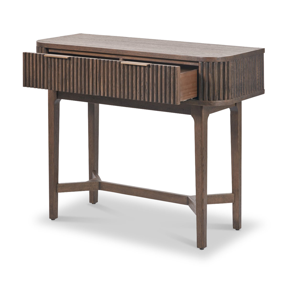 Raie Dark Brown 2 Drawer Console Table from Roseland Furniture